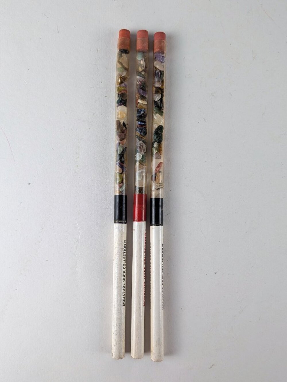 Vintage 90s Mini Rock Collection Souvenir Pencils Lot x3